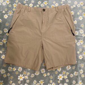 Pudolla Tan Flat Front Shorts Lightweight Design